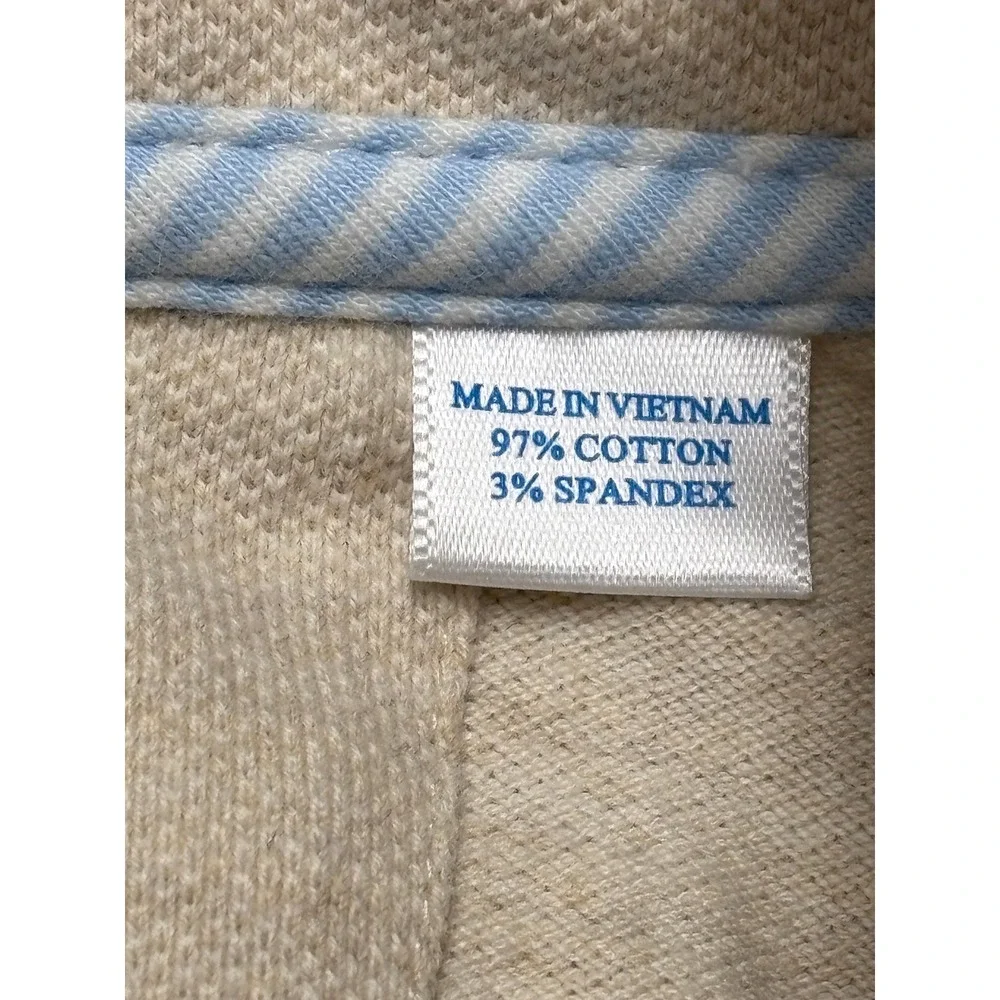 Southern Tide Skipjack Mens‎ XXL Quarter Zip Pullover Oatmeal Heather Cotton